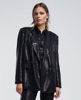Sequinned knit blazer