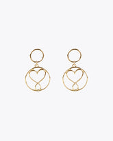 Circle earrings with infinity heart