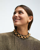 Textured gold-toned choker necklace