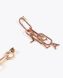 Earrings with pendants and rhinestones