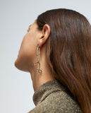 Earrings with pendants and rhinestones