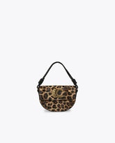Half-moon animal print crossbody bag