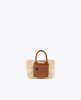 Faux shearling crossbody bag