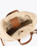 Faux shearling crossbody bag