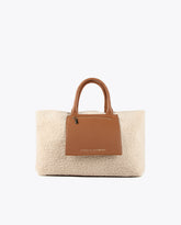 Faux shearling tote bag