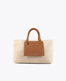 Faux shearling tote bag