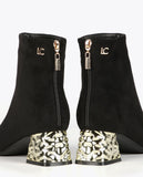 Ankle boots with golden heel