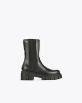 Black ankle boots with chain