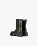 Black ankle boots with chain