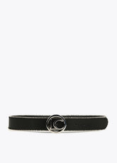 Belt with gold-toned trim