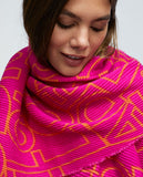 Pleated logo scarf