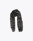 Pleated logo scarf