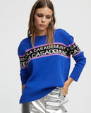 Knit sweater with logo