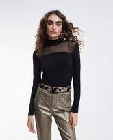 Sheer detail T-shirt