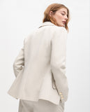 Blazer with Embroidered Pocket Detail