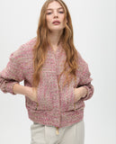 Tweed Pocket Zipper Bomber Jacket