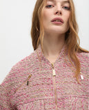 Tweed Pocket Zipper Bomber Jacket