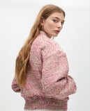 Tweed Pocket Zipper Bomber Jacket