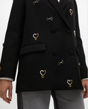 Embroidered Blazer with Jewelry Detail