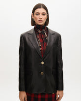 Straight Faux Leather Blazer