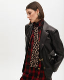 Straight Faux Leather Blazer