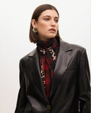 Straight Faux Leather Blazer