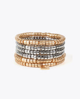 Bicolor Metallic Effect Elastic Bracelets Set