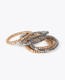 Bicolor Metallic Effect Elastic Bracelets Set