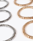 Bicolor Metallic Effect Elastic Bracelets Set