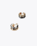 Bicolor Animal Print Double Hoop Earrings