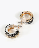 Bicolor Animal Print Double Hoop Earrings