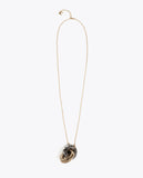 Long Two-tone Knot Necklace with Animal Print