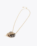 Long Two-tone Knot Necklace with Animal Print