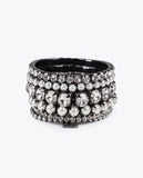 Elastic Bracelet Pack with Jewel and Pearl Effect