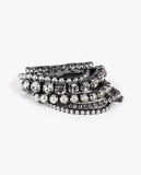 Elastic Bracelet Pack with Jewel and Pearl Effect