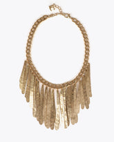Metallic Fringe Bib Necklace