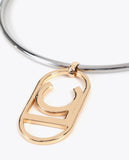 Short Rigid Necklace with Oval Logo