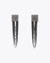 Square Crystal Tassel Earrings