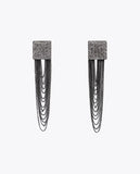 Square Crystal Tassel Earrings