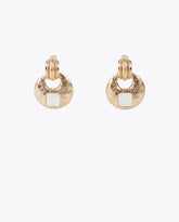 Hammered Metal Inlaid Earrings