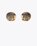 Tiger Face Button Earrings