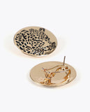 Tiger Face Button Earrings