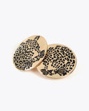 Tiger Face Button Earrings