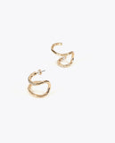 Piercing Effect Combined Jewel Earrings