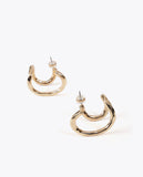 Piercing Effect Combined Jewel Earrings