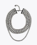Crystal and Pearl Multi-Layer Necklace