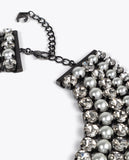 Crystal and Pearl Multi-Layer Necklace