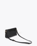 Faux Leather Crossbody with Three Compartments and Flap