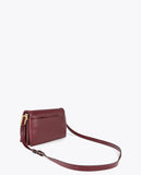 Faux Leather Crossbody with Three Compartments and Flap