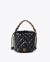 Quilted Drawstring Bag with Leopard LC Logo